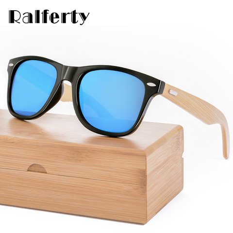 Ralferty Retro Wood Sunglasses Men Bamboo Sunglass Women Brand Sport Goggle Mirror UV400 Sun Glasses Male Shades lunette oculos ► Photo 1/6