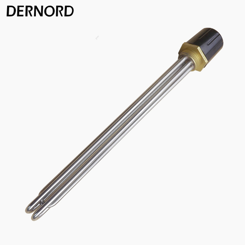 Stainless Steel 240V 3000W Tubular Water Heater Element Screw in 1 1/4 Inch BSP Electric Immersion Heater with Black Plastic Cap ► Photo 1/6