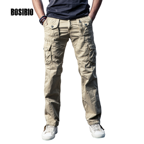 New Mens Military Cargo Pants Solid Khaki Breathable Summer Large Size Multi Pocket Long Trouser HOT Sale Spliced Pantalon Homme ► Photo 1/6