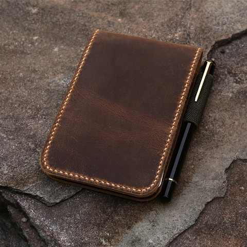 Personalized real genuine leather notepad cover for rite in the rain top-spiral notebook 3