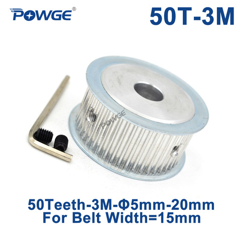 POWGE 50 Teeth HTD 3M Timing Pulley Bore 5/6/6.35/8/10/12/14/15/16/17/19/20mm for Width 15mm HTD3M Synchronous Belt 50T 50Teeth ► Photo 1/6