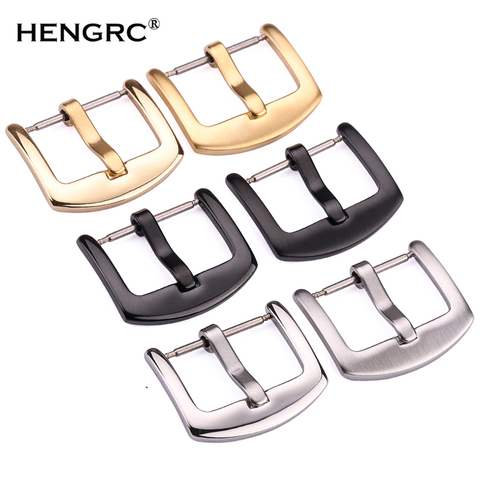 HENGRC Metal Watch Band Buckle 18 20 22 24mm Men Watchband Strap Silver Black Stainless Steel Clasp Accessories ► Photo 1/6