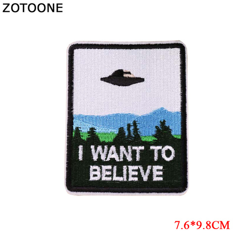 ZOTOONE I Want To Leave Iron on Letters Patches for Clothing Stickers Applications Diy Wages Ufo Space Patch Pvc Sew on Shoes G ► Photo 1/4