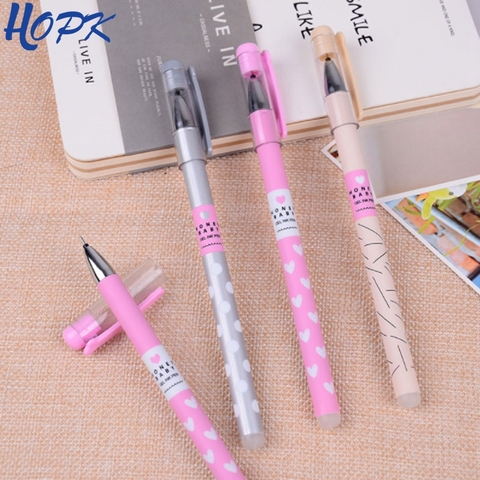 3 Pcs/Set Heart Dots Erasable Pen Blue / Black Ink Cute Ballpoint Pen 0.38mm For School Office Writing Supply Kids Stationery ► Photo 1/6