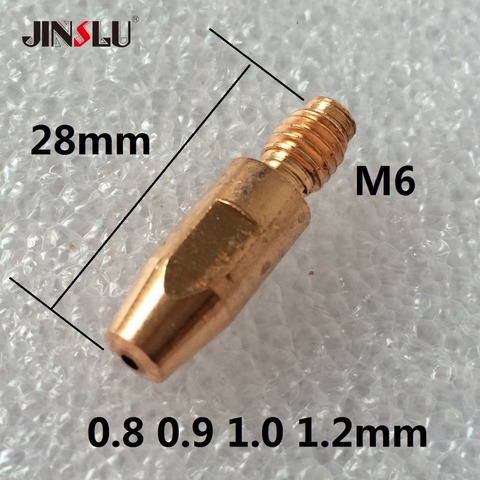 10 Pieces M6x28mm 0.8 0.9 1.0 1.2 Contact tip E-Cu Cucrzr For Mig Gun Mig Welder 24KD 25AK ► Photo 1/3