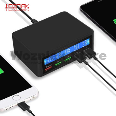 5 USB Mobile Phone Charger Real-time Dynamic of Intelligent LCD Digital Display Automatic Recognition of Quick Charging QC3.0 ► Photo 1/6