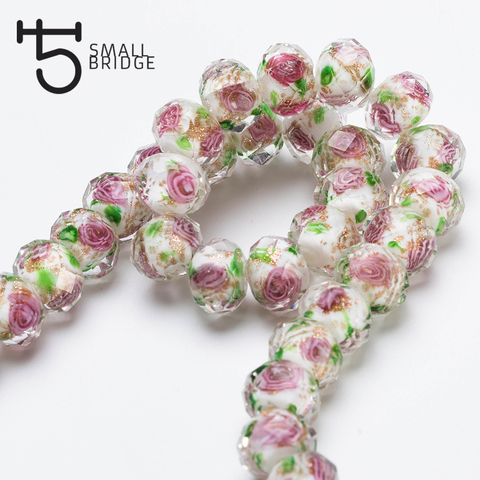 12mm Large Murano Transparent Glass Lampwork Beads for Jewelry Making Women Diy Bracelet Flower Rondelle Faceted Beads L002 ► Photo 1/6