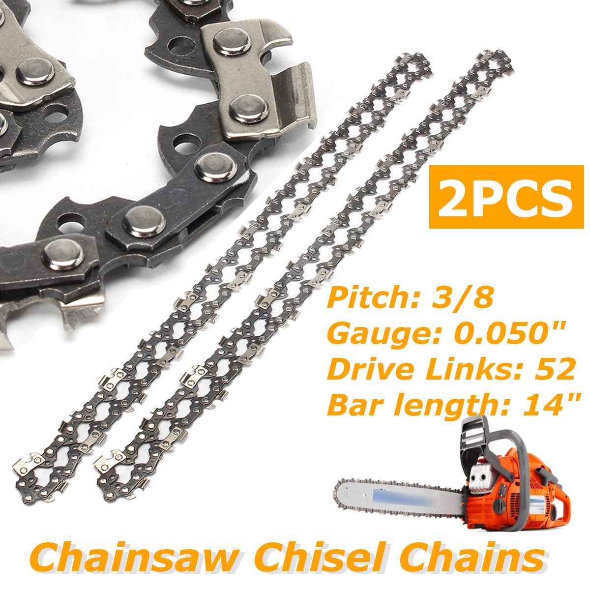 3PCS 16" Semi Chisel Chainsaw Chain for Makita DC UC NB DCS ~3/8" 0.050" 56 DL k 
