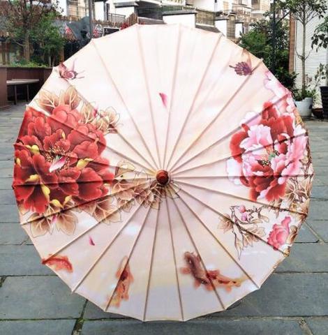 Women's Rain Umbrella Chinese Umbrella fengshui Silk Dance Japanese Poney Decorative Bamboo Umbrella Oil Paper Umbrella parasol ► Photo 1/6