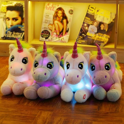 led light unicorn plush toy glowing unicorn soft toy for children ► Photo 1/6