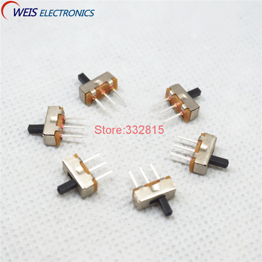 100pcs On-off slide switch mounting switch mini micro electronic switch 3 pins 