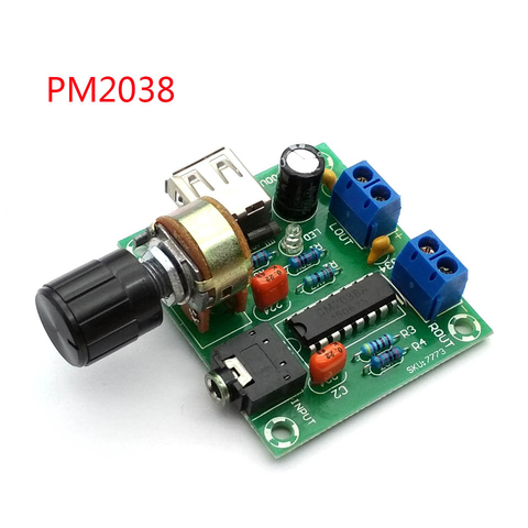 5V Mini Amplifier AC And DC USB Small Power Amplifier PM2038 Power Amplifiers 5Wx2 High-fidelity Product ► Photo 1/5