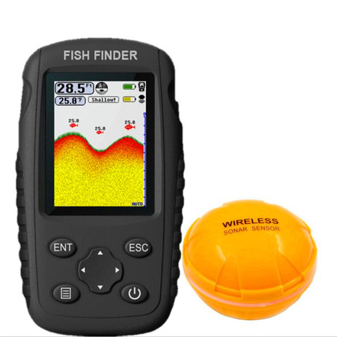 FFW718 Fish finder Upgrade FF998 Russian menu Rechargeable Waterpoof Wireless Fishfinder Sensor 125kHz Sonar  echo sounder ► Photo 1/6