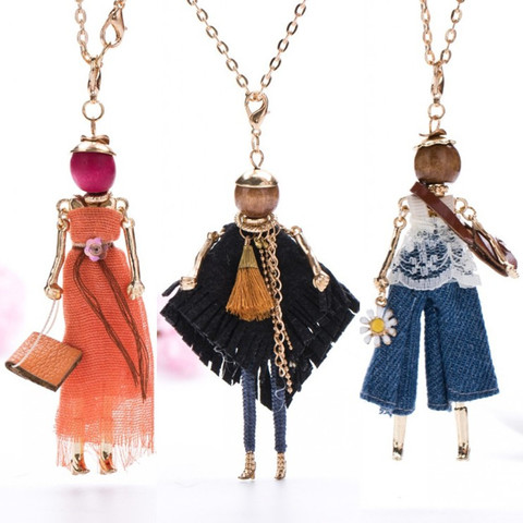 Europe And The United States 2022 New Doll Pendant Necklace Women Long Chain Fashion Statement Jewelry collier femme ► Photo 1/6