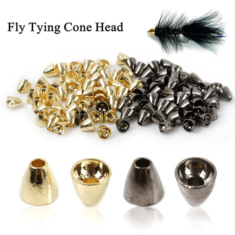 Maximumcatch 25pc Tungsten Fly Tying Cone Head Black Nickel/Gold Fly Tying Material ► Photo 1/6