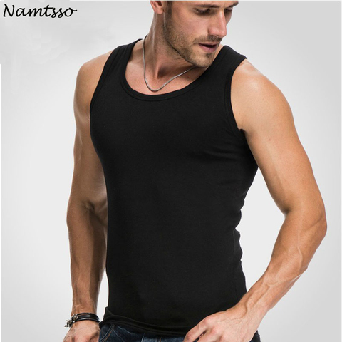 Men's Close-fitting Vest Fitness Elastic Casual O-neck Breathable H Type All Cotton Solid Undershirts Male Tanks ► Photo 1/5