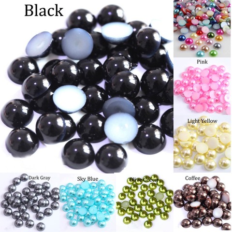 2/3/4/5/6/8/10/12/14 MM Acrylic Beads Pearl Imitation Half Round Flatback Red Black Pink Bead For Jewelry Making DIY Accessories ► Photo 1/6