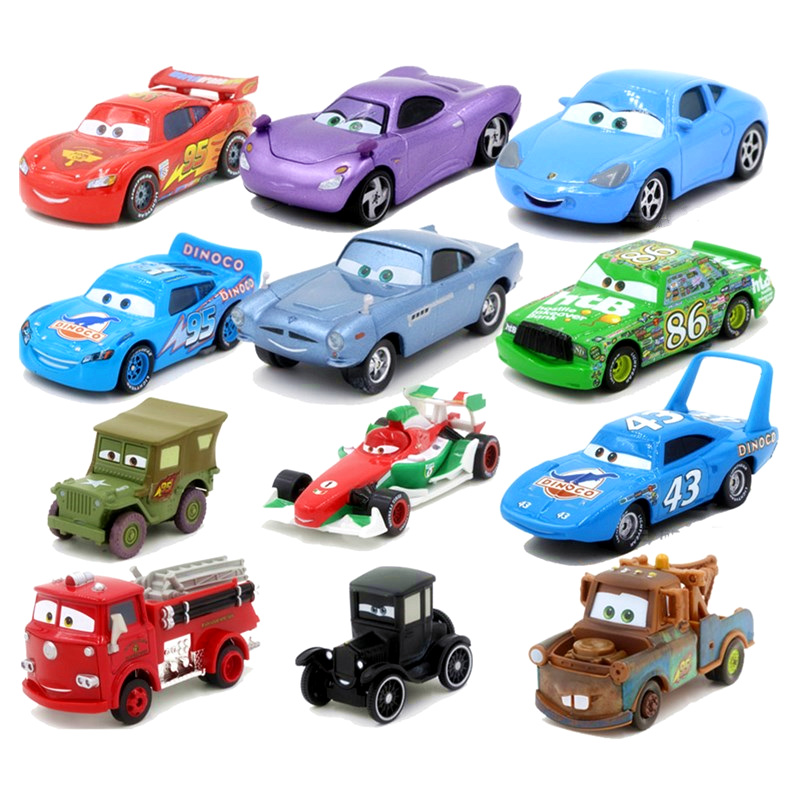 Disney Pixar Cars Lightning McQueen Mater King 1:55 Model Toy Car Gift For Kids