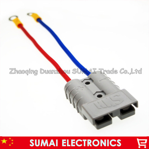 New Grey SMH 2P 50A 600V Power Connector Battery Plug with 15 CM 10 AWG cable for APC inverter power, forklift electrocar ► Photo 1/1