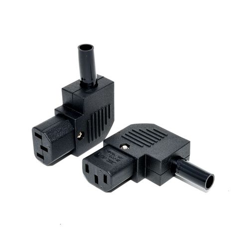 1PCS POWER Plug IEC C13 Left Angle Rewirable Horizontal Connector 125V-250V 10A C13 90 Degree Plug for traveller Home Use# ► Photo 1/6
