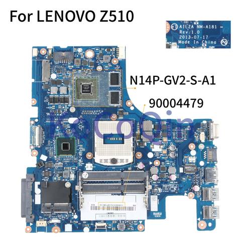 KoCoQin Laptop motherboard For LENOVO Z510 Mainboard AILZA NM-A181 90004479 SR17E N14P-GV2-S-A1 2G ► Photo 1/6