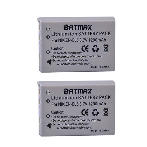 2pcs 3.7v 1200mAh EN-EL5 EN EL5 ENEL5 batteries Li-ion Camera Battery For Nikon Coolpix P90 P100 P500 P510 P520 ► Photo 1/3