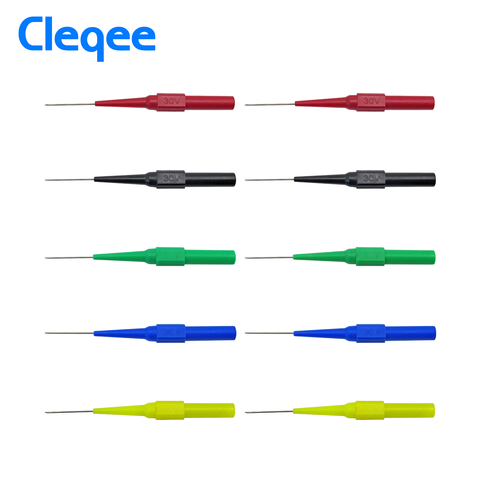 Cleqee P5007 10pcs Insulation Piercing Needle Non-destructive Multimeter Test Probes Red/Black ► Photo 1/6