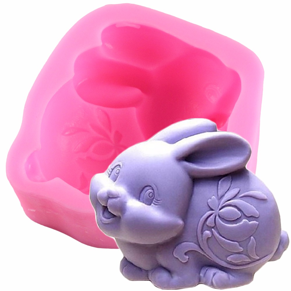 3D Rabbit Bunny Silicone Soap Fondant Chocolate Sugarcraft Cake Mold Baking DIY 