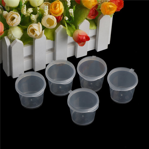 30pcs/Set 30ml Disposable Plastic Takeaway Sauce Cup Containers Food Box  with Hinged Lids Pigment Paint Box Palette Reusable - AliExpress