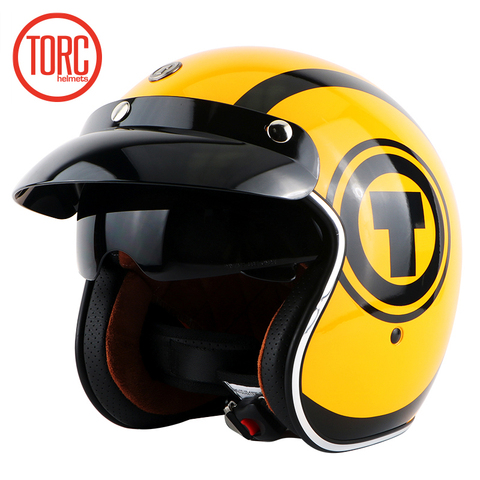 New TORC T57 vintage motorcycle helmet jet Helmet scooter moto helmets with inner shield capacetes motociclismo casque moto ► Photo 1/6
