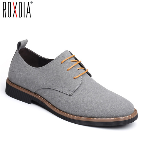 ROXDIA brand fashion flock men dress shoes flats oxford man casual shoes lace up for work male loafers plus size 39-48 RXM116 ► Photo 1/6
