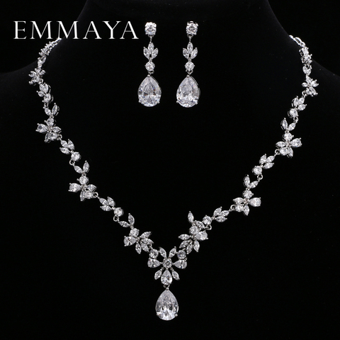 EMMAYA Brand Gorgeous AAA CZ Stones Jewelry Set White Crystal Flower Party Wedding Jewelry Sets For Women ► Photo 1/6