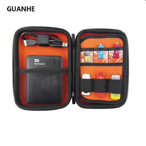 GUANHE 2.5 inch external hard drive protect Electronics Cable Organizer Bag USB Drive Memory Card HDD Case GH1315 ► Photo 1/5