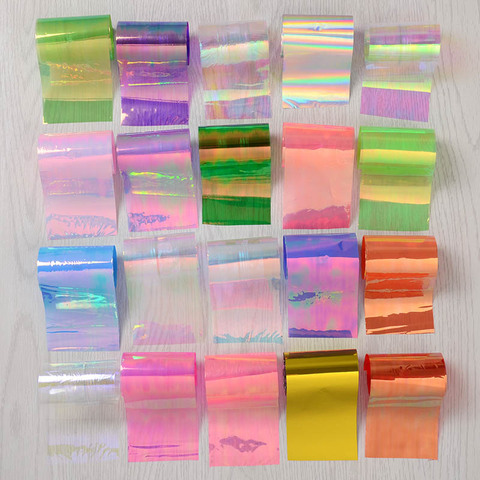 20Pcs/Set Shining Colorful Nail Foils Stickers Transparent Beauty Design Transfer Decal Paper Slider DIY Decorations ► Photo 1/6