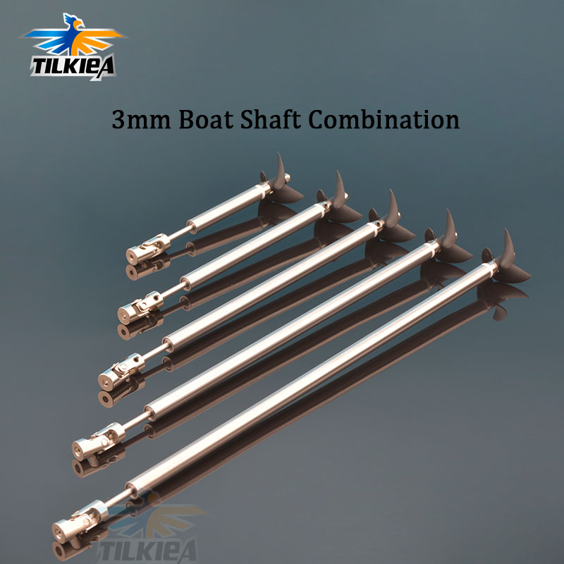 1Pair 3-blade Steel Assembly 3mm Shaft Catamaran Double Motor RC Boat 