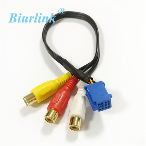 Car 3RCA Cable Adapter For Toyota DVD Navigation Headunit 6Pin Blue AV Port 3040 ► Photo 1/5
