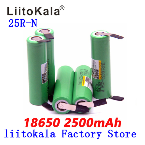 LiitoKala original 18650 2500 mAh Battery INR1865025R 3.6 V Discharge 20A Dedicated Battery Power + DIY Nickel ► Photo 1/5