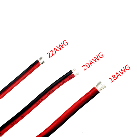 18 20 22 awg Tinned copper Electric wire 2pin Red Black Copper Cable insulated  Electrical Extend Cord ► Photo 1/6