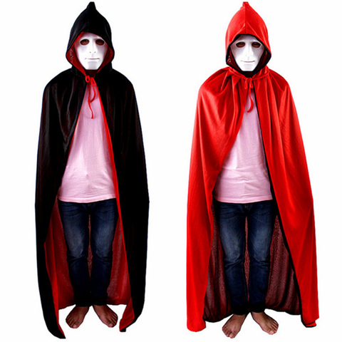 Black Red Children Halloween Cosplay Costume Theater Prop Death Hoody Cloak Devil Mantle AB Wear Long Tippet Adult Hooded Cape ► Photo 1/6