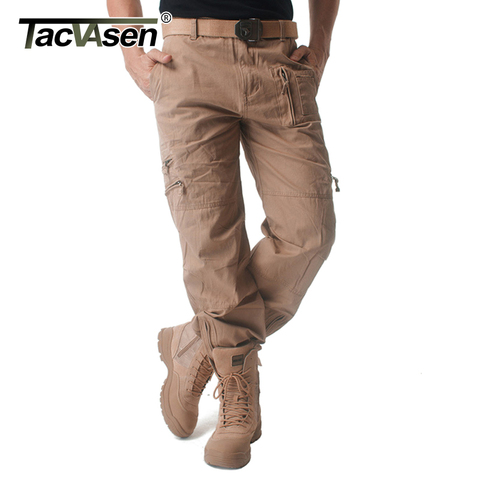 TACVASEN Military Clothing Men Tactical Cargo Pants Army Combat Trousers Spring Autumn Casual Cotton Long Cargo Work Pants 27-38 ► Photo 1/6