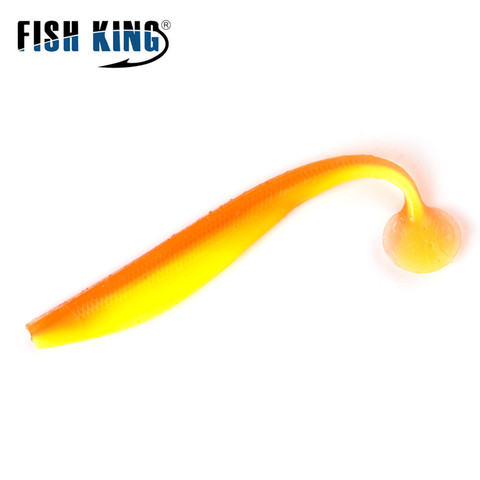 FISH KING 9/12/16cm Smell Silicone Bait Soft Fishing Lure 4-5pcs Worm Artificial Wobblers T Tail Jigging Fishing Bait Bass Pike ► Photo 1/6