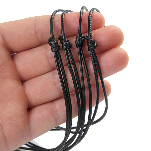 100pcs 1.5mm Black Wax Cord Necklace Cord 56cm Length Adjustable For DIY Craft Jewelry Making Ornament Accessories Wholesale ► Photo 1/3