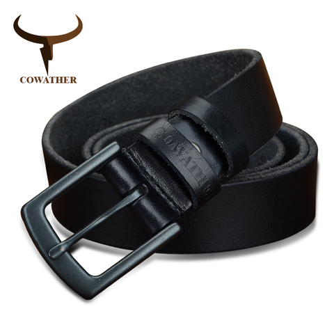 COWATHER 100% cowhide genuine leather belts for men vintage 2022 new design male strap ceinture homme 110-130cm MEN belt ► Photo 1/6