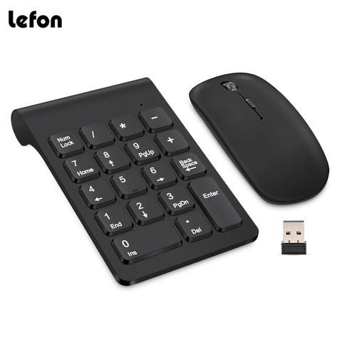 Lefon 2.4G Wireless Mini Digital Keyboard 18 Keys USB Number Numeric Keypad Pad Mouse For Laptop PC Notebook Desktop ► Photo 1/6