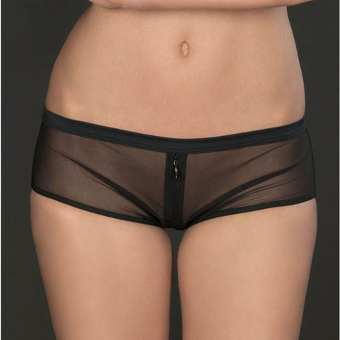 Wetlook Zipper Open Black Tulle Panty Transparent Panties Women Lingerie Calzon Mujer Sexy Hot Erotic Briefs Calcinhas ► Photo 1/3