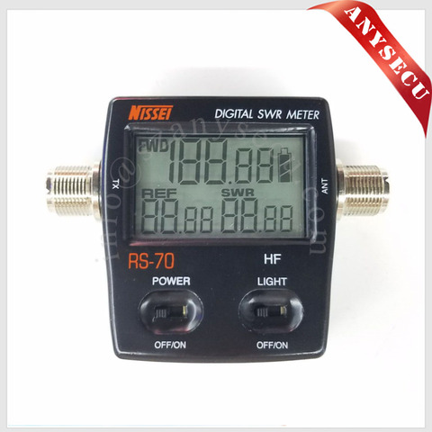 New Launch NISSEI RS-70 Digital SWR/Power Meter HF 1.6-60MHz 200W M Type Connector SWR Power Meter for Walkie talkie 2 way radio ► Photo 1/6