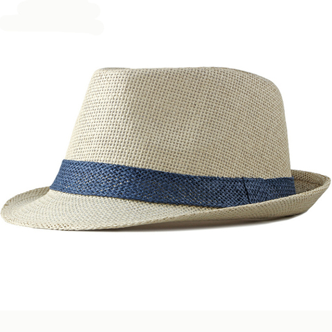 HT2378 Summer Women Men Fedoras Straw Hat Short Brim Trilby Panama Hats Men Straw Beach Sun Hats for Men Breathable Fedora Hat ► Photo 1/6