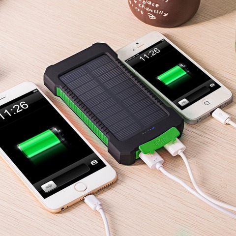 Top Sell Solar Power Bank Waterproof 20000mAh Solar Charger 2 USB Ports External Battery Charger Phone Poverbank with LED Light ► Photo 1/6