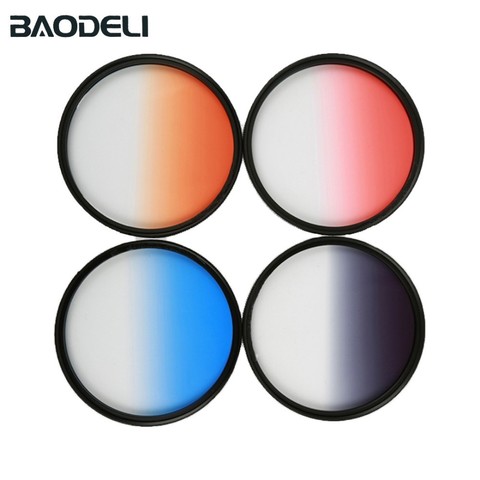 BAODELI Gray Orange Blue Red Nd Gradient Filter Concept 49 52 55 58 62 67 72 77 82 Mm For Canon 77d Nikon Sony A6000 Accessories ► Photo 1/6
