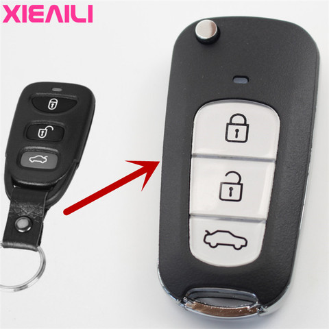 XIEAILI OEM 3Button Modified Flip Folding Remote Key Case Shell For Hyundai Sonata NF Key Fob Case  S71 ► Photo 1/3